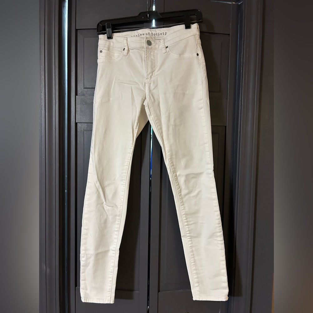 Society White Skinny Pants Modern Silhouette